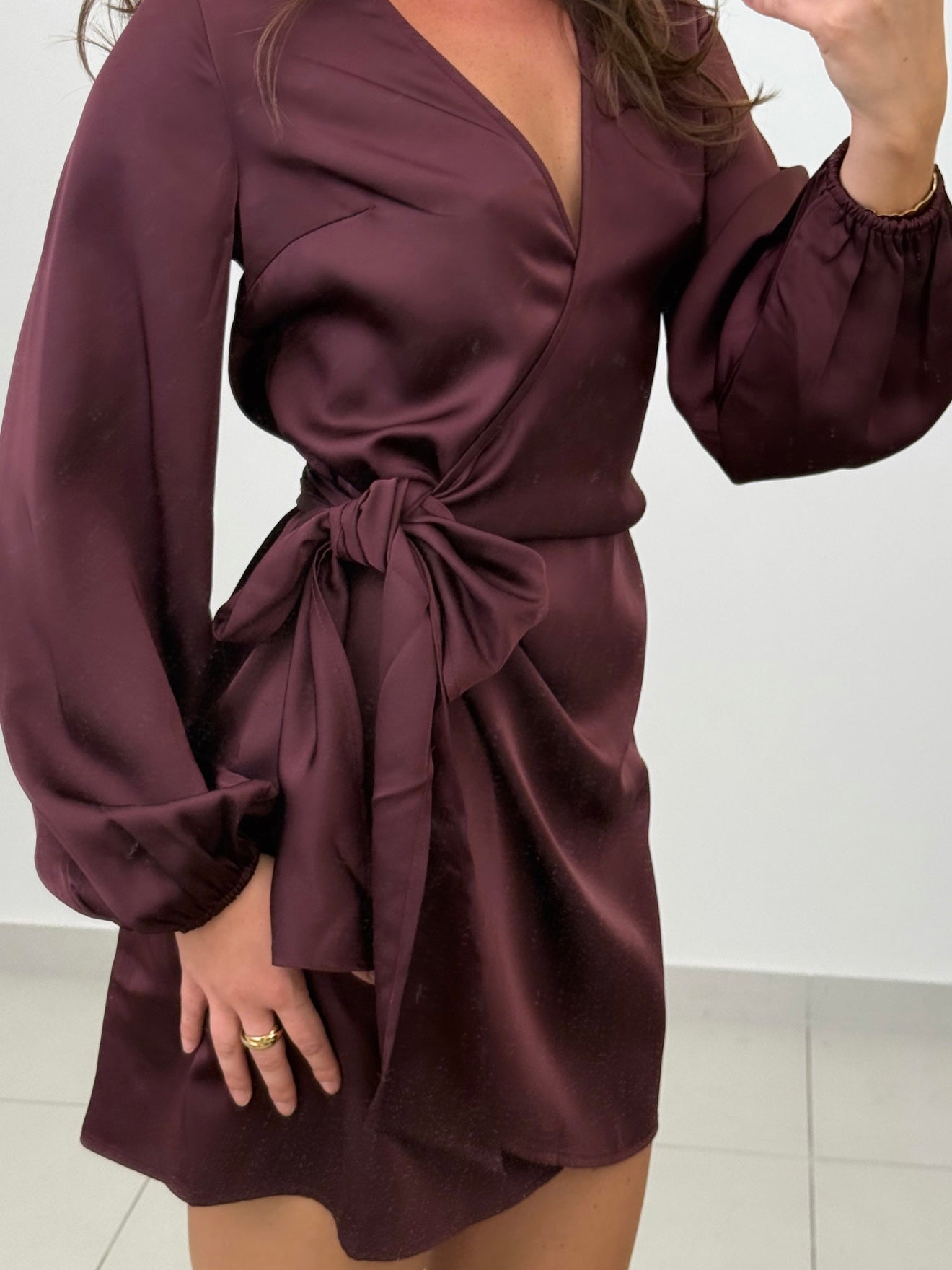 Satin Wrap Dress