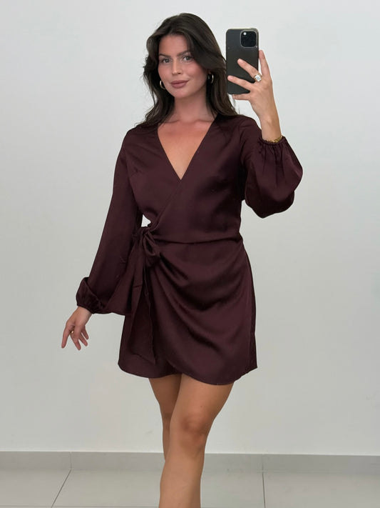 Satin Wrap Dress